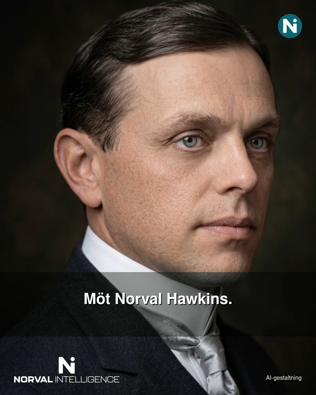 Norval A. Hawkins i fyra tidssteg.